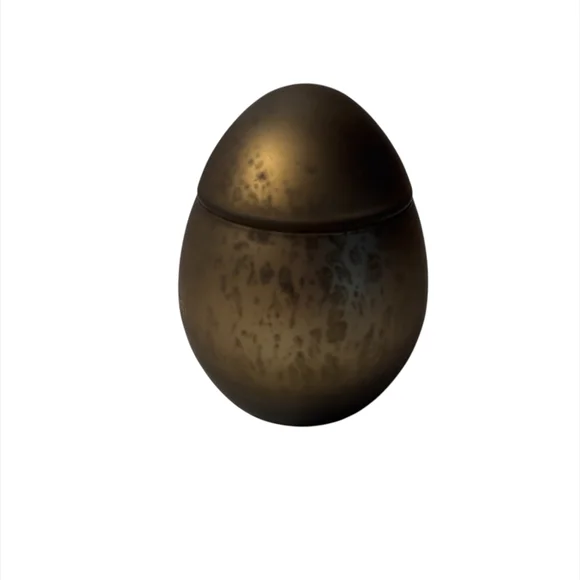 Bronze Mercury Glass Egg-Shaped Candle By SDS for HD - Picture 1 of 4